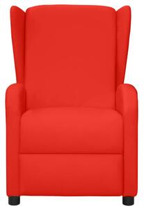 Rozkładany fotel uszak, czerwony, tapicerowany sztuczną skórą