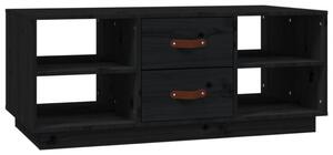 Stolik kawowy, czarny, 100x50x41 cm, lite drewno sosnowe