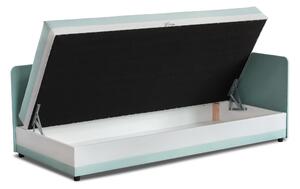 Tapczan łóżko jednoosobowe z pojemnikiem Hirek 80x200 Miętowy/Szary