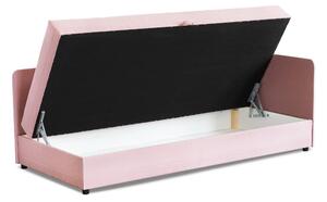 Tapczan łóżko jednoosobowe z pojemnikiem Hirek 90x200 Różowy