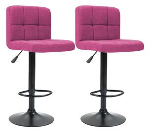 2 krzesła barowe z siedziskiem z tkaniny w kilku kolorach-pink