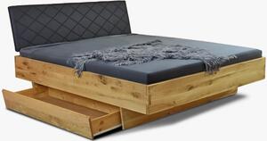 Łóżko drewniane dębowe ze schowkiem 180 x 200 cm West