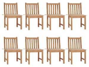 Krzesła ogrodowe 8 szt., z poduszkami, lite drewno tekowe