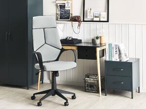 Krzesło biurowe czarno-szare regulacja wysokości obrotowe ergonomiczne Delight Beliani