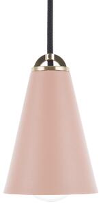 Vintage dekoracyjna lampa wisząca metalowa matowa różowa Cares Beliani