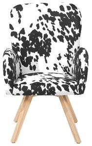 Nowoczesny fotel tapicerowany siedzisko poliester do salonu biało-czarny Bjarn Beliani
