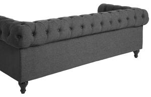 Klasyczna sofa 3-osobowa tapicerowana pikowana szara Chesterfield Beliani