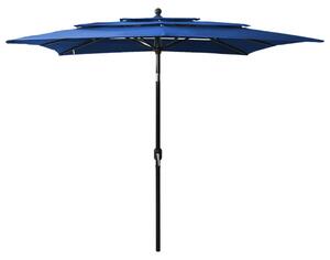 3-poziomowy parasol na aluminiowym słupku, lazurowy, 2,5x2,5 m