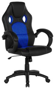 Nowoczesne krzesło biurowe ze sztucznej skóry z niebieską siatką regulowane Rest Beliani