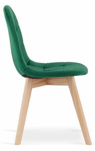 EMWOmeble Krzesła tapicerowane BORA 3757 zielony welur / 4 sztuki
