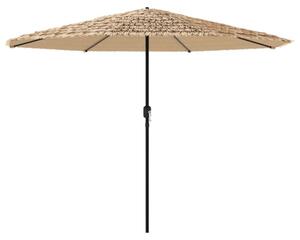 Parasol ogrodowy na stalowym słupku, brązowy, 388x388x248 cm
