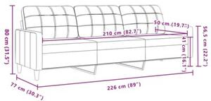 Sofa 3-osobowa, ciemnoszara, 210 cm, tapicerowana tkaninÄ