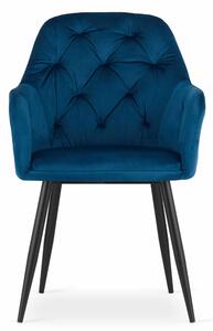 EMWOmeble Krzesła z podłokietnikami DAKAR 3713 niebieski welur / 2 sztuki