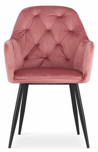 EMWOmeble Krzesła z podłokietnikami DAKAR 3714 różowy welur / 2 sztuki