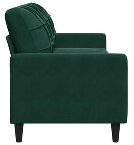 Sofa 3-osobowa, ciemnozielony, 210 cm, obita aksamitem