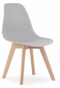 EMWOmeble Krzesła skandynawskie KITO 3693 szare, nogi drewniane / 4 sztuki