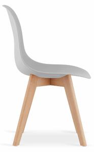 EMWOmeble Krzesła skandynawskie KITO 3693 szare, nogi drewniane / 4 sztuki