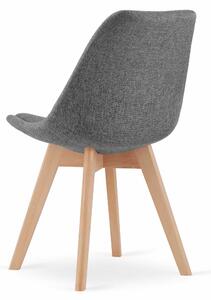 EMWOmeble Krzesła tapicerowane NORI 3759 szary materiał, nogi drewniane / 4 sztuki