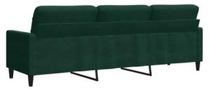 Sofa 3-osobowa, ciemnozielony, 210 cm, obita aksamitem