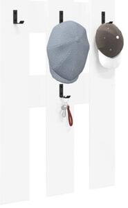 Nowoczesny wiszący wieszak na płaszcze z półkami - biały, minimalistyczny design