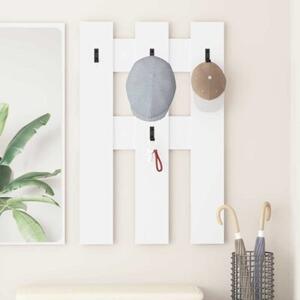 Nowoczesny wiszący wieszak na płaszcze z półkami - biały, minimalistyczny design