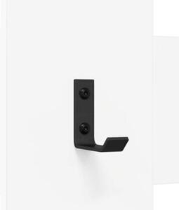 Nowoczesny wiszący wieszak na płaszcze z półkami - biały, minimalistyczny design
