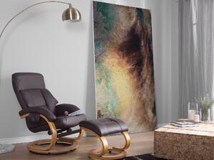 Fotel do masażu rozkładany podgrzewany brązowy z podnóżkiem ekoskóra Force Beliani