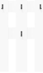 Nowoczesny wiszący wieszak na płaszcze z półkami - biały, minimalistyczny design