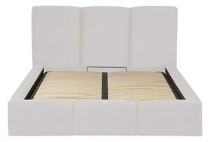 Łóżko z pojemnikiem jasnoszare CHIARA 180x200 cm