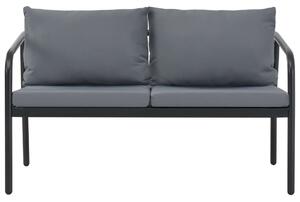 2-osobowa sofa ogrodowa z poduszkami, aluminium, szara