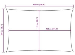 Prostokątny żagiel ogrodowy, tkanina oxford, 2x5 m, antracyt