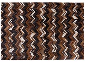 Dywan prostokątny skórzany 160 x 230 cm krótkie włosie brązowy Balat Beliani