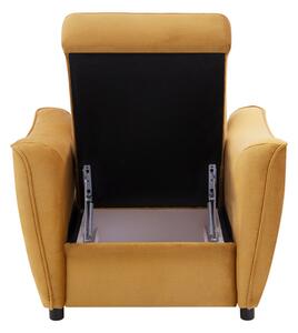 Fotel musztardowy z pojemnikiem MONO