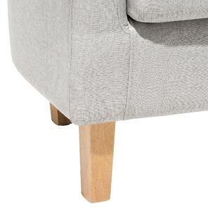 Fotel tapicerowany z podnóżkiem w stylu retro drewniane nóżki szary Holden Beliani