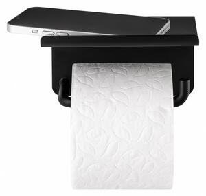 Czarny ścienny uchwyt na papier toaletowy ze stali nierdzewnej Modo – Blomus
