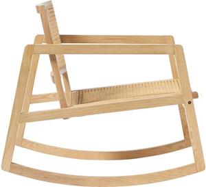 Fotel bujany z drewna jesionowego z rattanowym splotem Craig