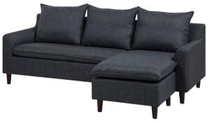 Narożnik tapicerowany dwustronny szezlong sofa narożna ciemnoszara Elvenes Beliani