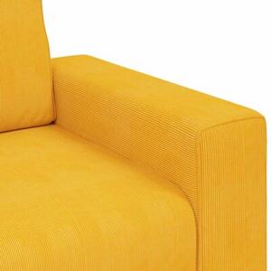 Sofa dwuosobowa, jasnoÅ¼Ã³Åta, 180x77x82 cm, tkanina sztruksowa