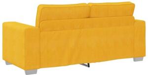 Sofa dwuosobowa, jasnoÅ¼Ã³Åta, 180x77x82 cm, tkanina sztruksowa