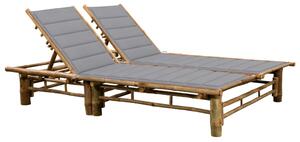 2-osobowy leżak z poduszkami, bambusowy