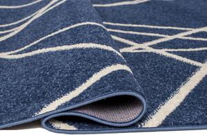 Ciemnoniebieski prostokątny dywan w linie - Kavo 5X