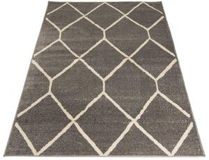 Ciemnoszary dywan w kratkę do salonu - Kavo 4X