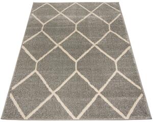 Szary dywan pokojowy w kratkę - Kavo 4X