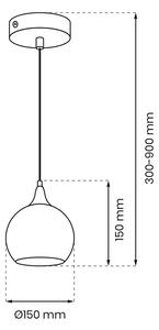 Lampa wisząca ze szklanym kloszem - N66 Cordon