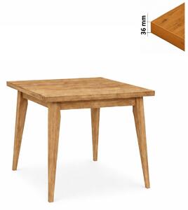 Stół 120 cm kwadratowy nierozkładany, blat 3,6 cm, nogi Drewniane „ Trapezowe ” | ArtD Home