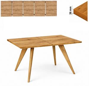 Stół 80x140/290 cm prostokątny rozkładany, blat 3,6 cm, nogi Drewniane „ Stożkowe ” | ArtD Home