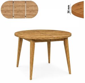 Stół 120/170 cm okrągły rozkładany, blat 3,6 cm, nogi Drewniane „ Trapezowe ” | ArtD Home