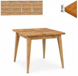 Stół 80/130 cm kwadratowy rozkładany, blat 3,6 cm, nogi Drewniane „ Trapezowe ” | ArtD Home