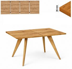 Stół 80x140/240 cm prostokątny rozkładany, blat 3,6 cm, nogi Drewniane „ Stożkowe ” | ArtD Home