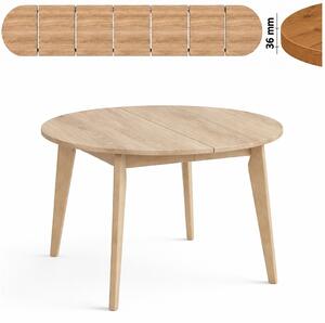 Stół 120/370 cm okrągły rozkładany, blat 3,6 cm, nogi Drewniane „ Trapezowe 2 ” | ArtD Home